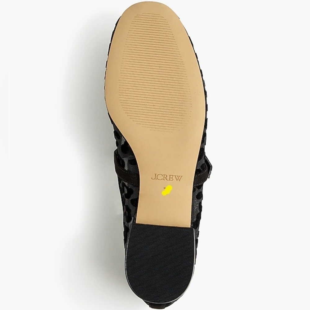 J.Crew Leopard Mesh Mary Jane Flats, 9, Black - Picture 5 of 11
